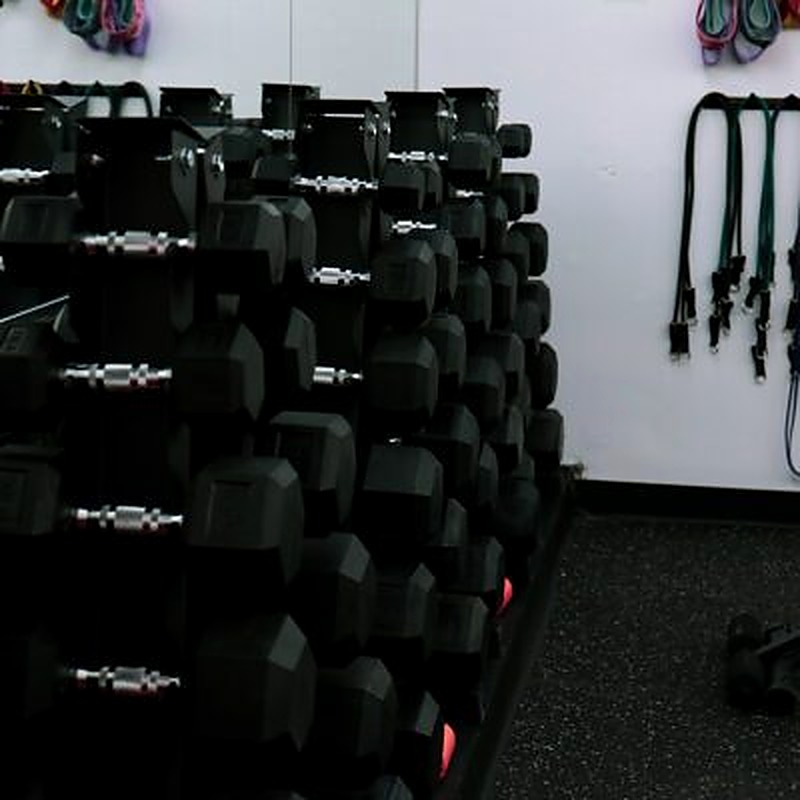 The studio dumbbell rack